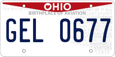 OH license plate GEL0677