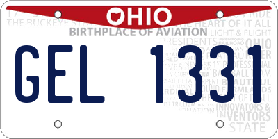 OH license plate GEL1331