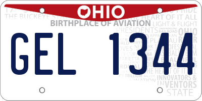 OH license plate GEL1344
