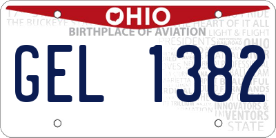 OH license plate GEL1382
