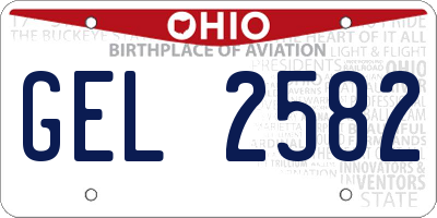 OH license plate GEL2582