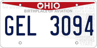 OH license plate GEL3094