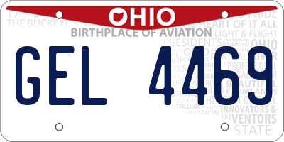 OH license plate GEL4469