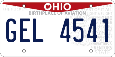 OH license plate GEL4541