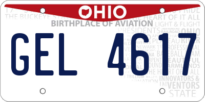 OH license plate GEL4617