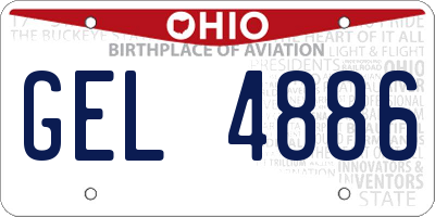 OH license plate GEL4886