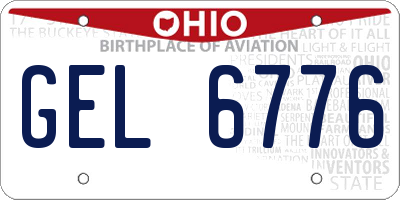OH license plate GEL6776