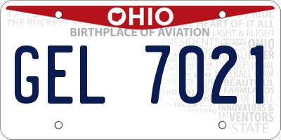 OH license plate GEL7021