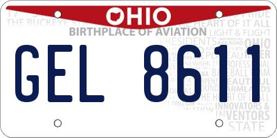 OH license plate GEL8611