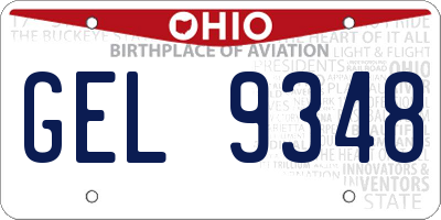 OH license plate GEL9348