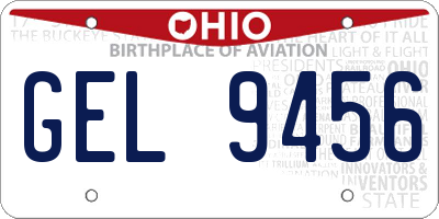 OH license plate GEL9456