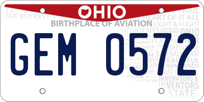 OH license plate GEM0572