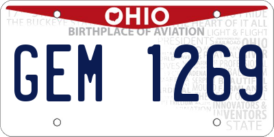 OH license plate GEM1269