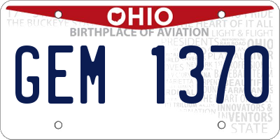 OH license plate GEM1370