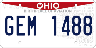 OH license plate GEM1488