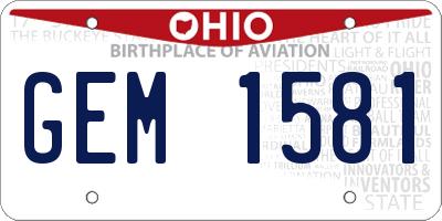 OH license plate GEM1581