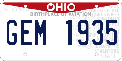 OH license plate GEM1935