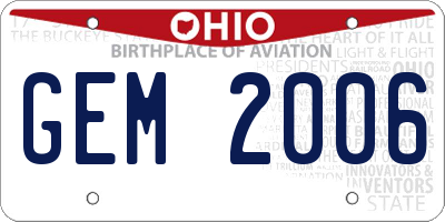 OH license plate GEM2006