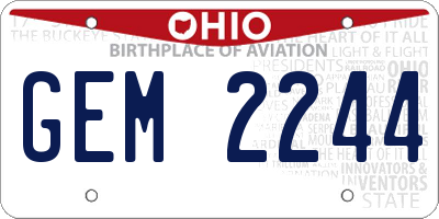 OH license plate GEM2244