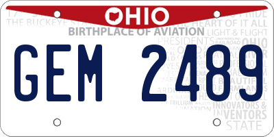 OH license plate GEM2489