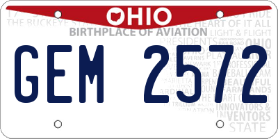 OH license plate GEM2572