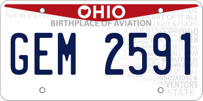 OH license plate GEM2591