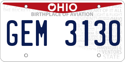 OH license plate GEM3130