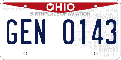 OH license plate GEN0143