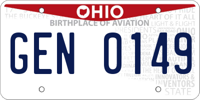 OH license plate GEN0149