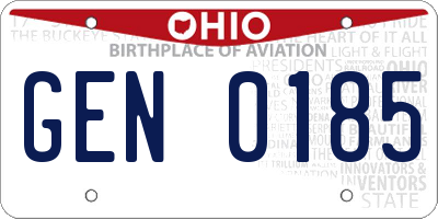 OH license plate GEN0185