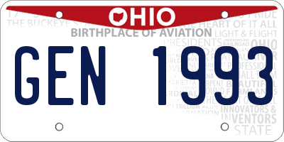 OH license plate GEN1993
