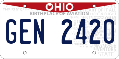 OH license plate GEN2420