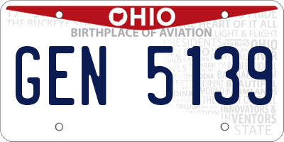 OH license plate GEN5139