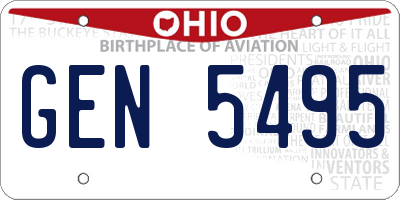 OH license plate GEN5495