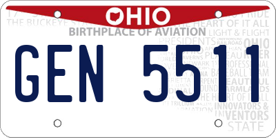 OH license plate GEN5511