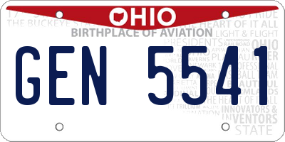 OH license plate GEN5541