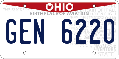 OH license plate GEN6220