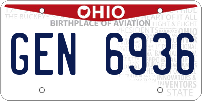OH license plate GEN6936