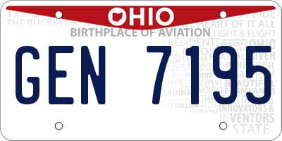 OH license plate GEN7195