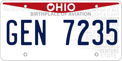 OH license plate GEN7235