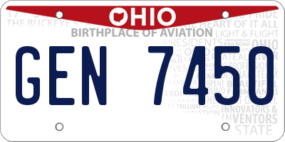 OH license plate GEN7450