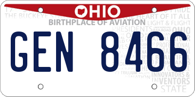 OH license plate GEN8466