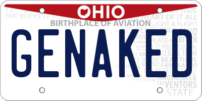 OH license plate GENAKED