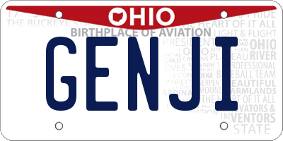 OH license plate GENJI