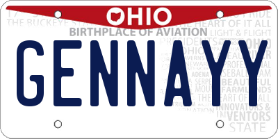 OH license plate GENNAYY