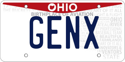 OH license plate GENX