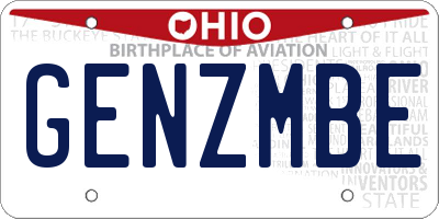 OH license plate GENZMBE