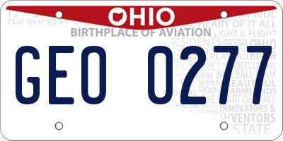 OH license plate GEO0277
