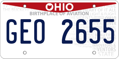 OH license plate GEO2655