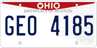 OH license plate GEO4185